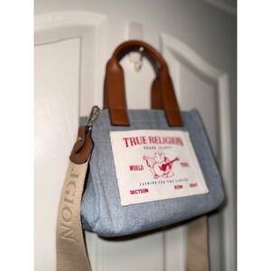 True Religion Washed Denim Crossbody Mini Tote